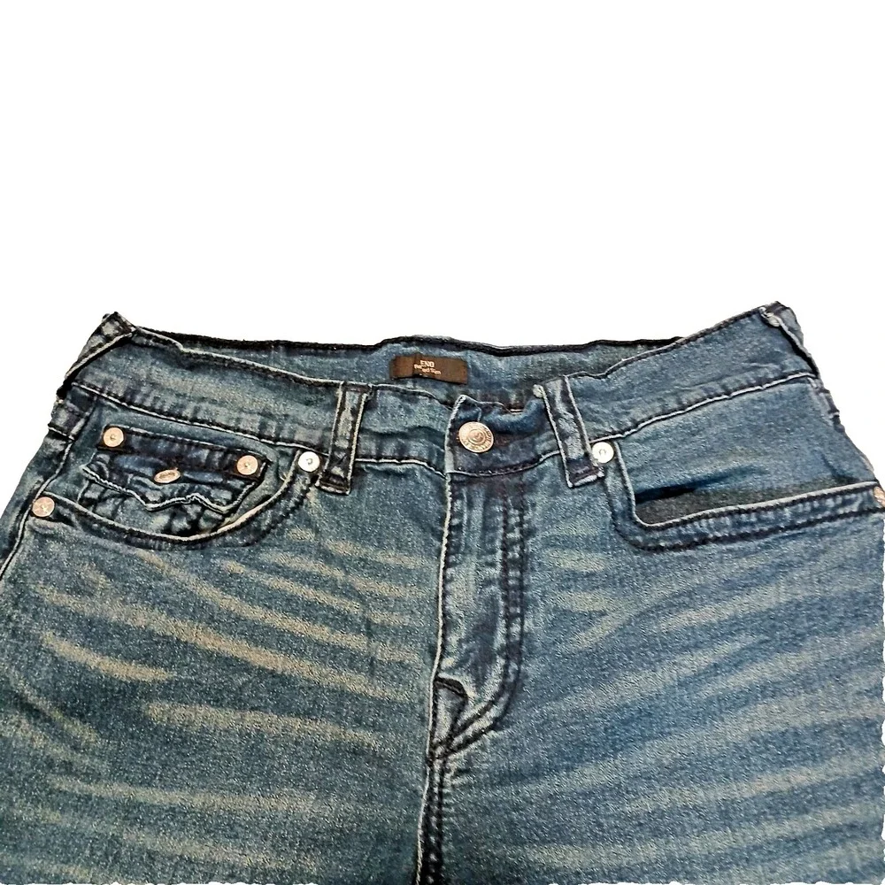 True Religion Jeno Jeans‎ Men 34 Blue Wash Relaxed Slim Stretch Straight Whisker